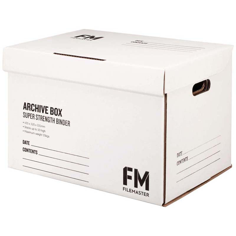 FM Box Archive White Super Strength 465x335x320mm Inside Measure - Cafe Supply
