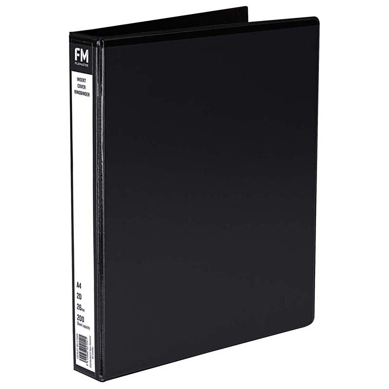 FM Binder Overlay A4 2/26 Black Insert Cover - Cafe Supply
