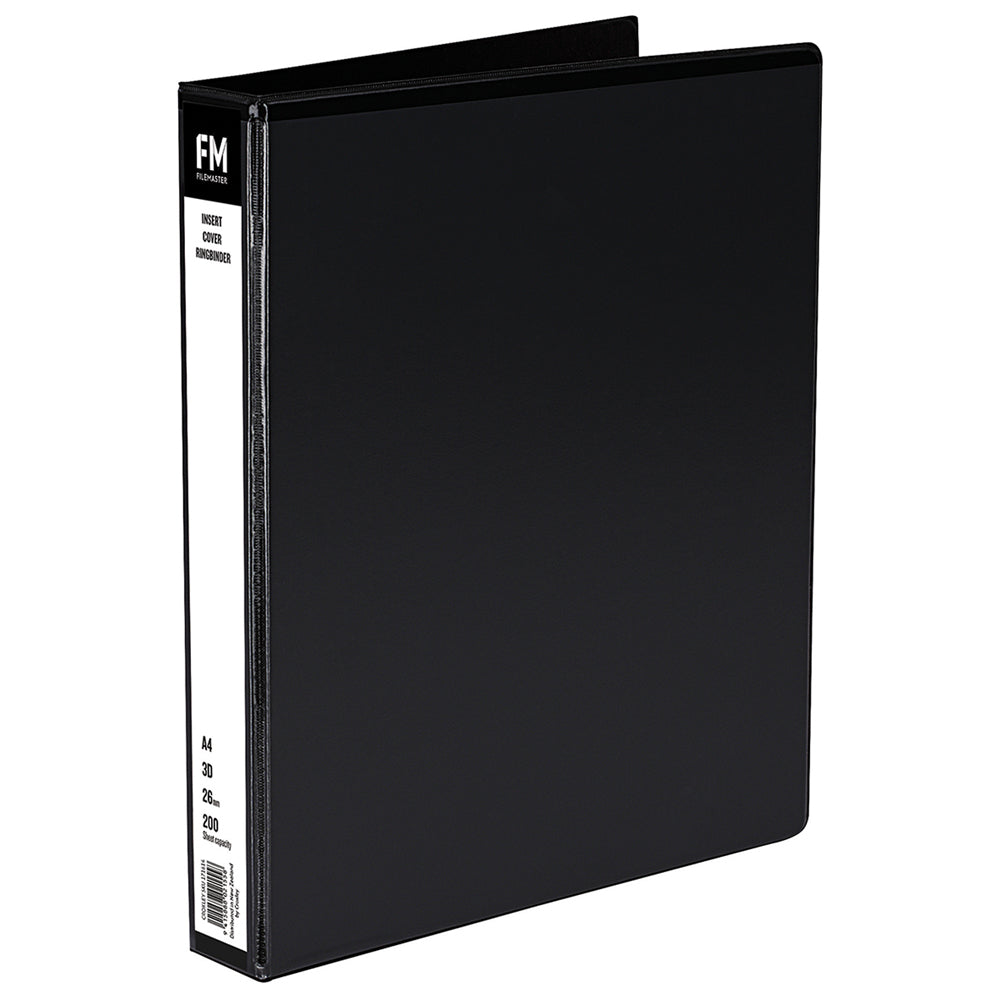 FM Binder Overlay A4 3/26 Black Insert Cover - Cafe Supply