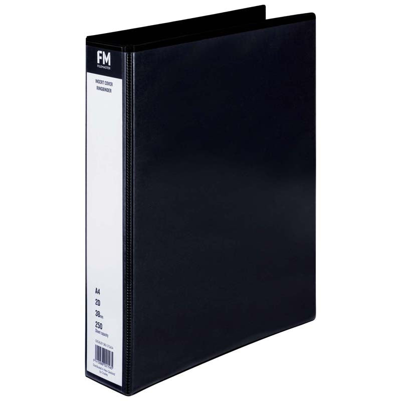 FM Binder Overlay A4 2/38 Black Insert Cover - Cafe Supply