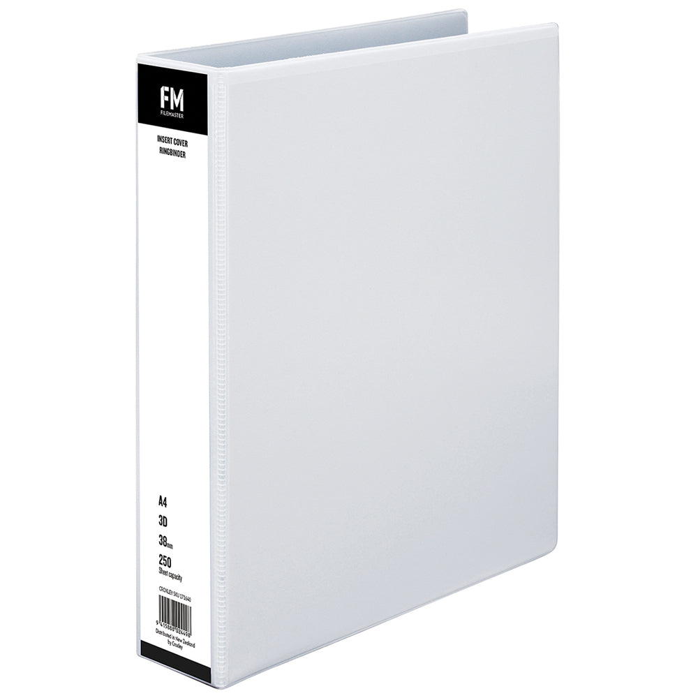 FM Binder Overlay A4 3/38 White Insert Cover - Cafe Supply