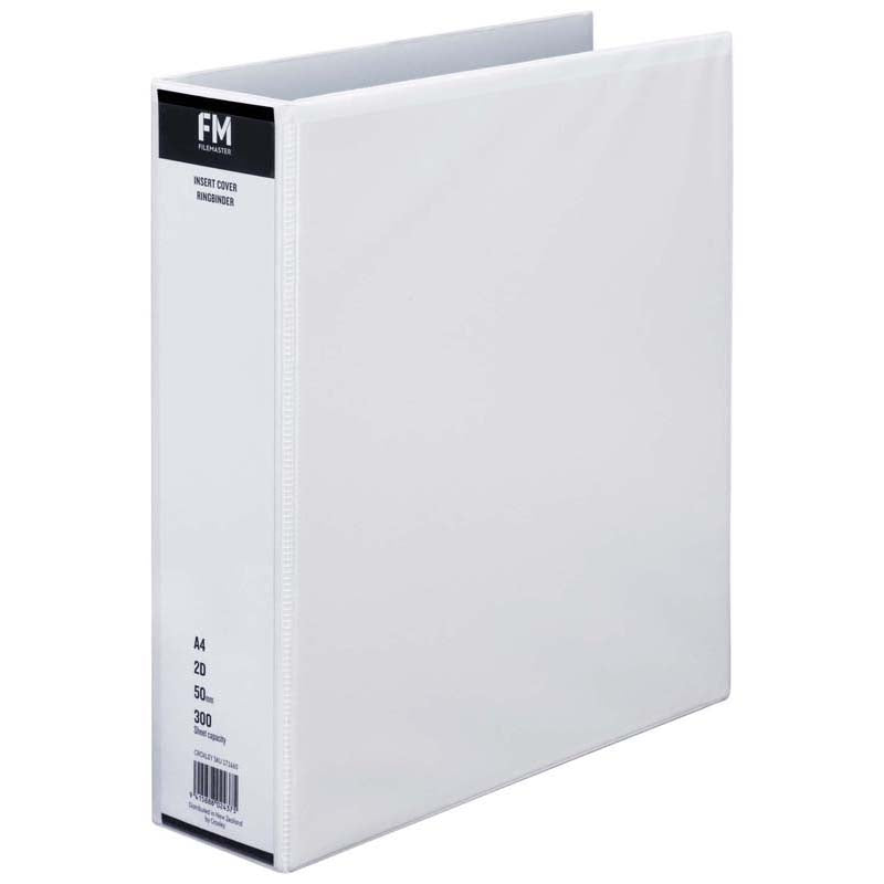 FM Binder Overlay A4 2/50 White Insert Cover - Cafe Supply