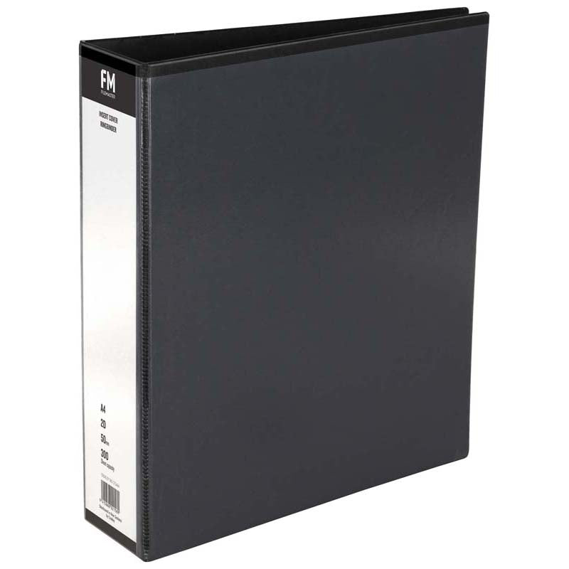FM Binder Overlay A4 2/50 Black Insert Cover - Cafe Supply
