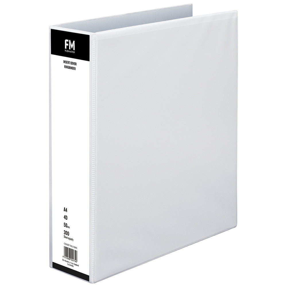 FM Binder Overlay A4 4/50 White Insert Cover - Cafe Supply