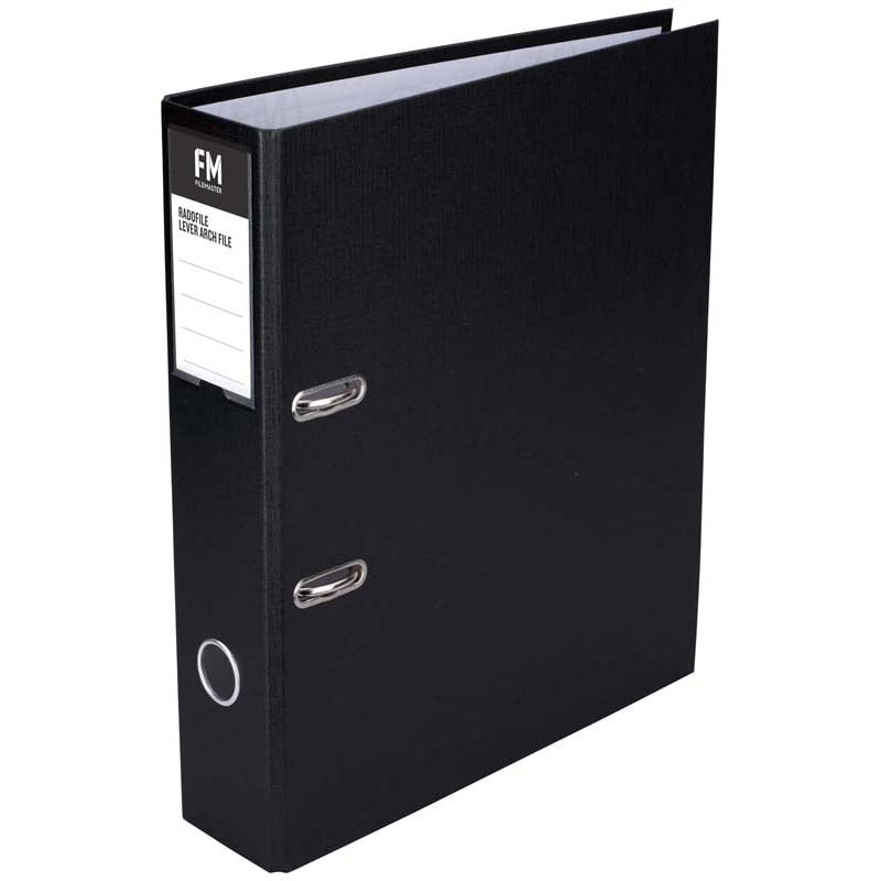 FM Binder Radofile Black Foolscap Lever Arch - Cafe Supply