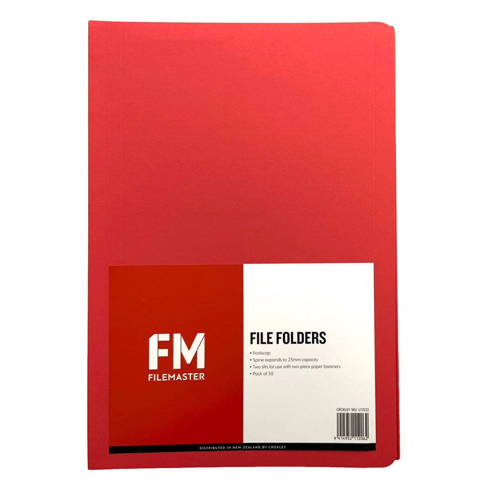 FM File Folder Red 50 Pack Foolscap - Cafe Supply