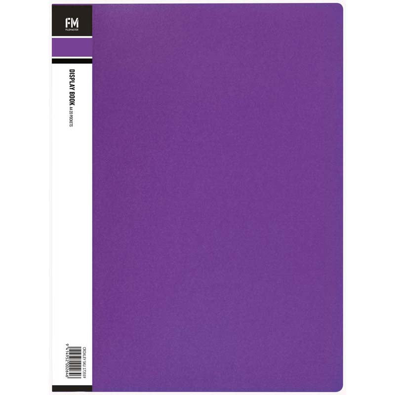 FM Display Book Vivid A4 Passion Purple 20 Pocket - Cafe Supply