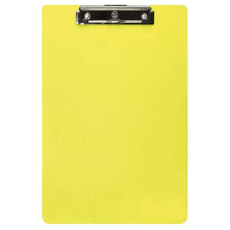 FM Clipboard Neon Yellow Foolscap Transparent Plastic - Cafe Supply