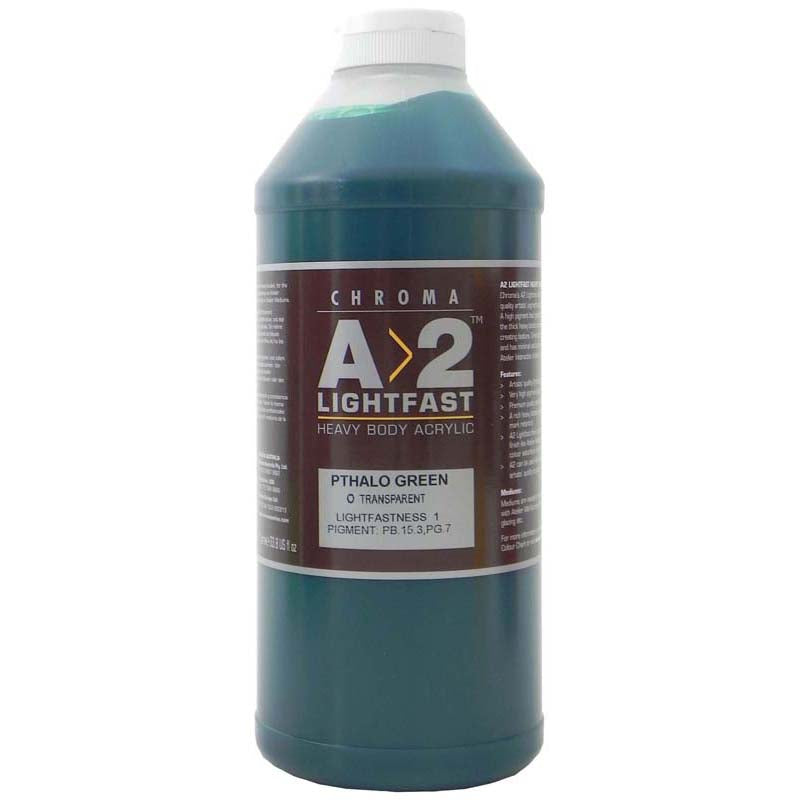 A2 Lightfast Heavybody Acrylic 1 Litre Pthalo Green - Cafe Supply