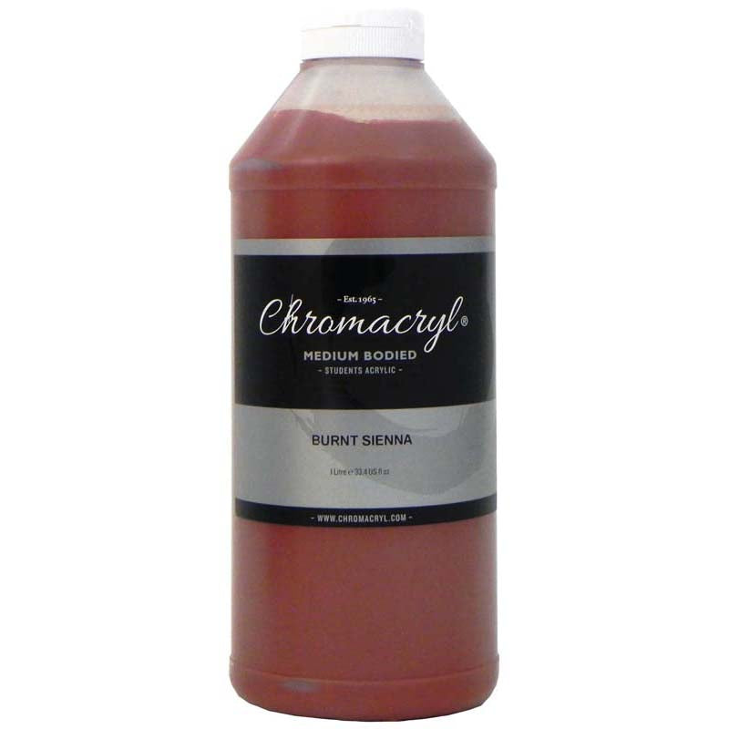 Chromacryl Acrylic Paint Student 1 Litre Burnt Sienna - Cafe Supply