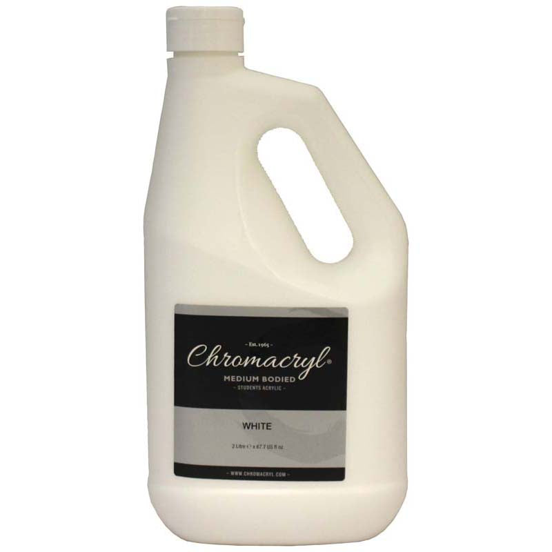 Chromacryl Acrylic Paint Student 2 Litre White - Cafe Supply
