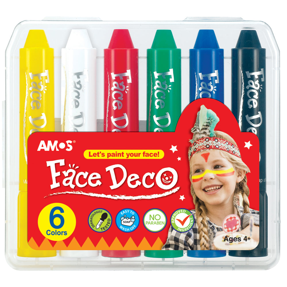 Amos Face Deco Facepaint Set 6 Colours - Cafe Supply