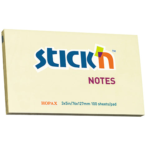 Stick'n Note Yellow 76x 127mm 100 Sheet Pad - Cafe Supply