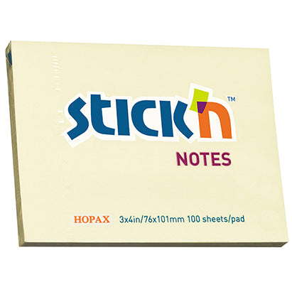 Stick'n Note Yellow 76x101mm 100 Sheet Pad - Cafe Supply