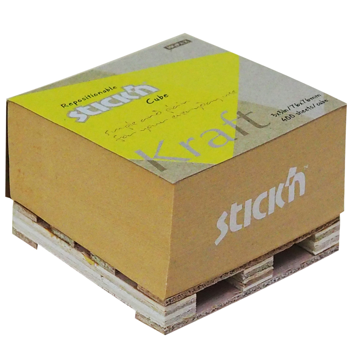 Stick'n Note Cube 76x76mm 400 Sheets Kraft - Cafe Supply