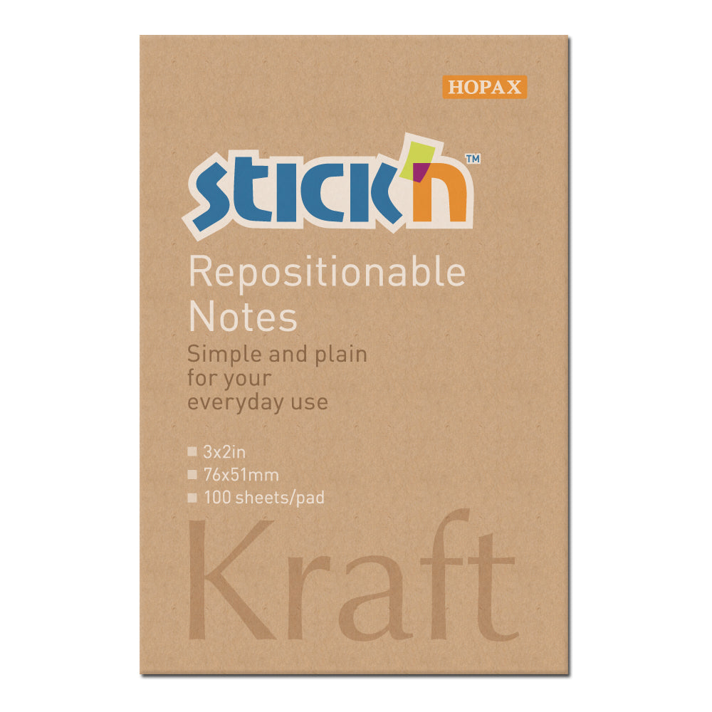 Stick'n Note 76x50mm 100 Sheet Kraft - Cafe Supply