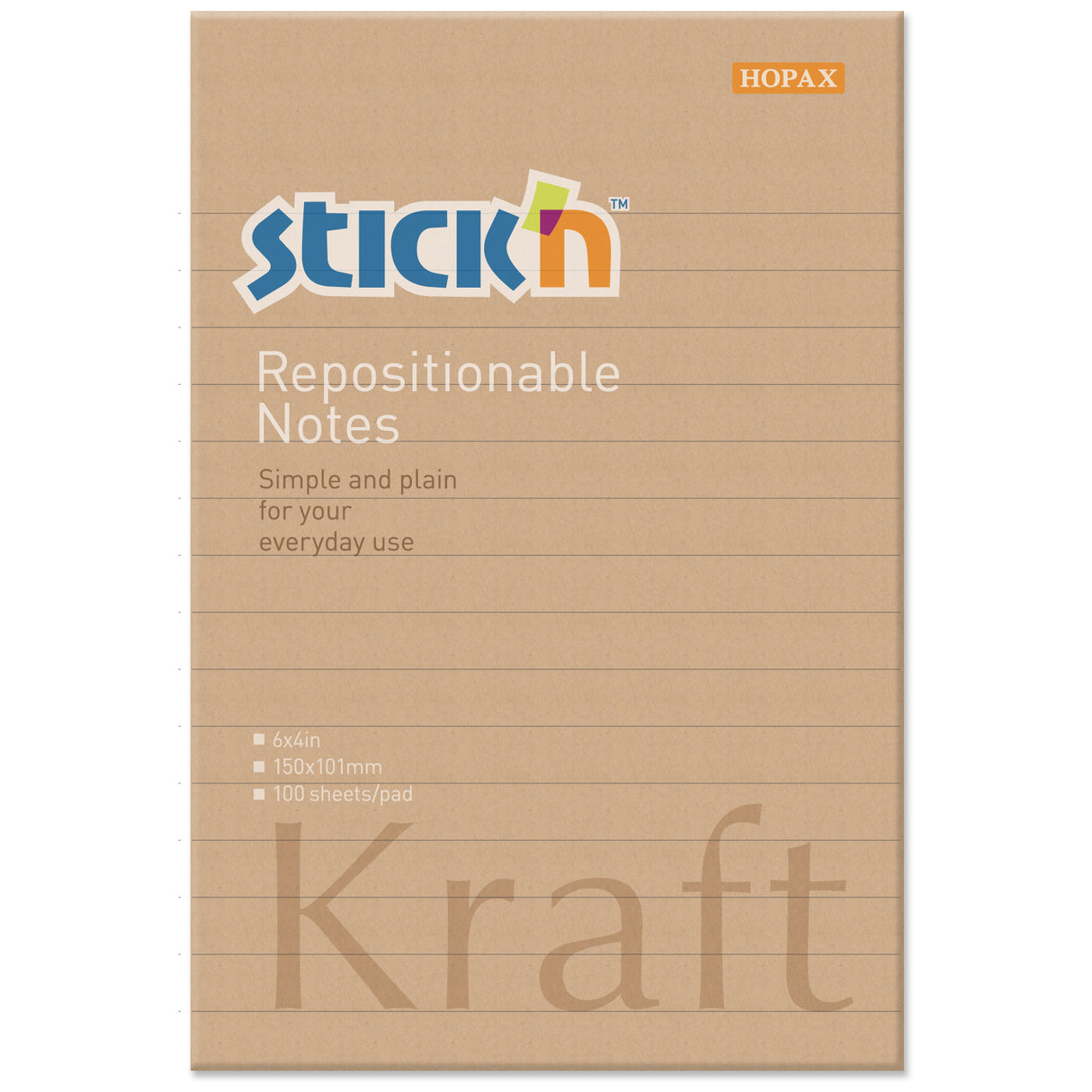 Stick'n Note 150x101mm 100 Sheet Kraft - Cafe Supply