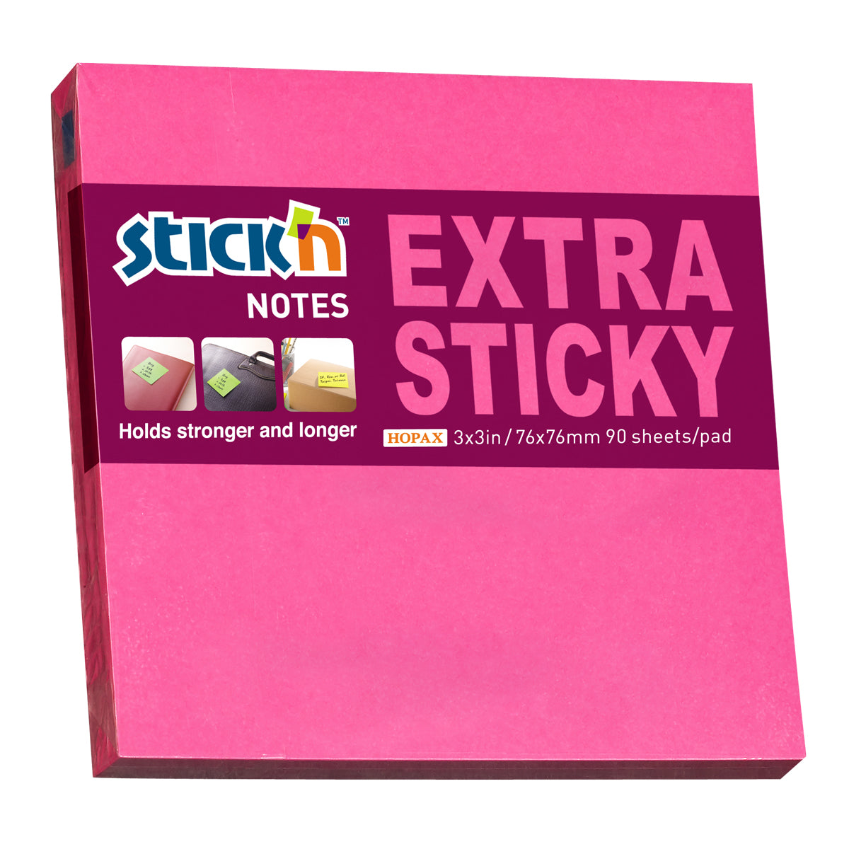 Stick'n Note Extra Sticky 76x76mm 90 Sheet Neon Magenta - Cafe Supply