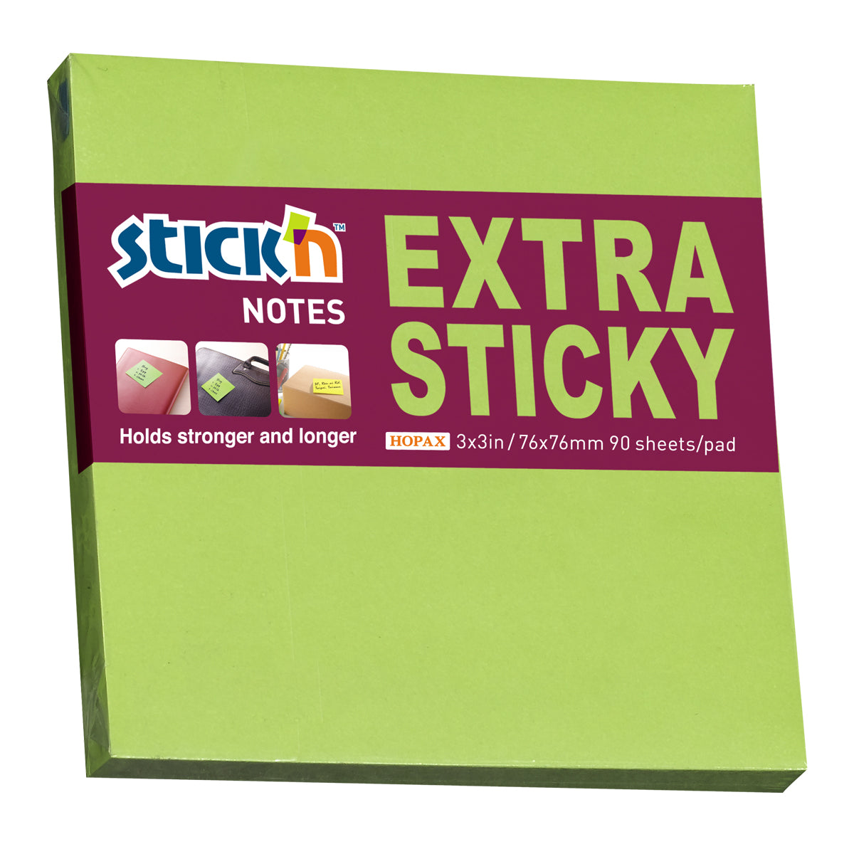 Stick'n Note Extra Sticky 76x76mm 90 Sheet Neon Green - Cafe Supply