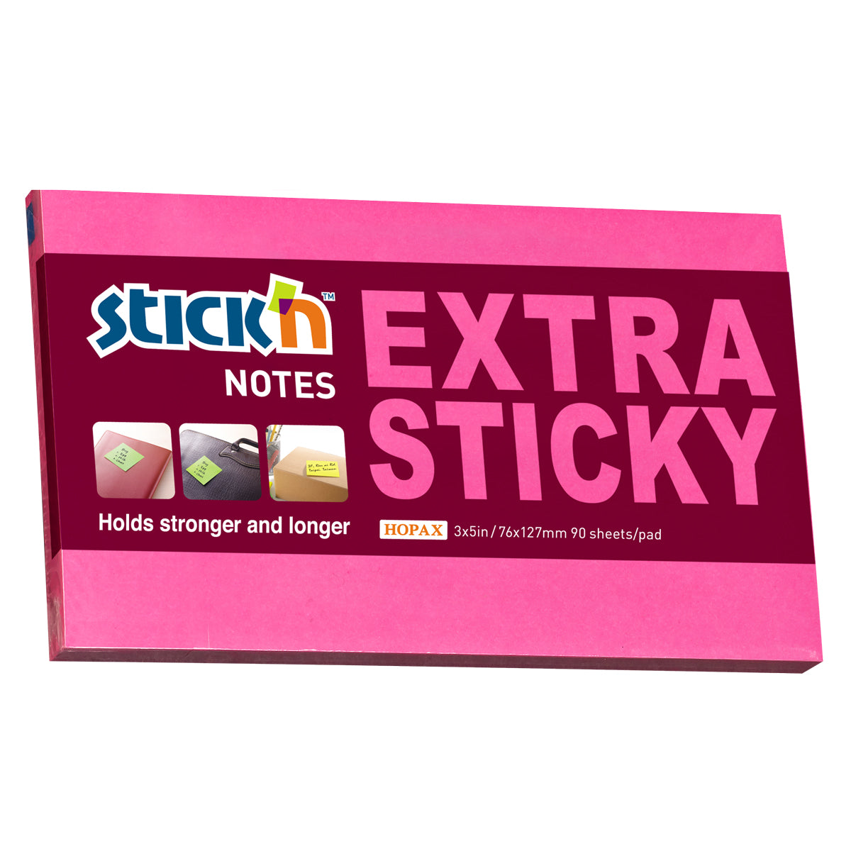 Stick'n Note Extra Sticky 76x127mm 90 Sheet Neon Magenta - Cafe Supply
