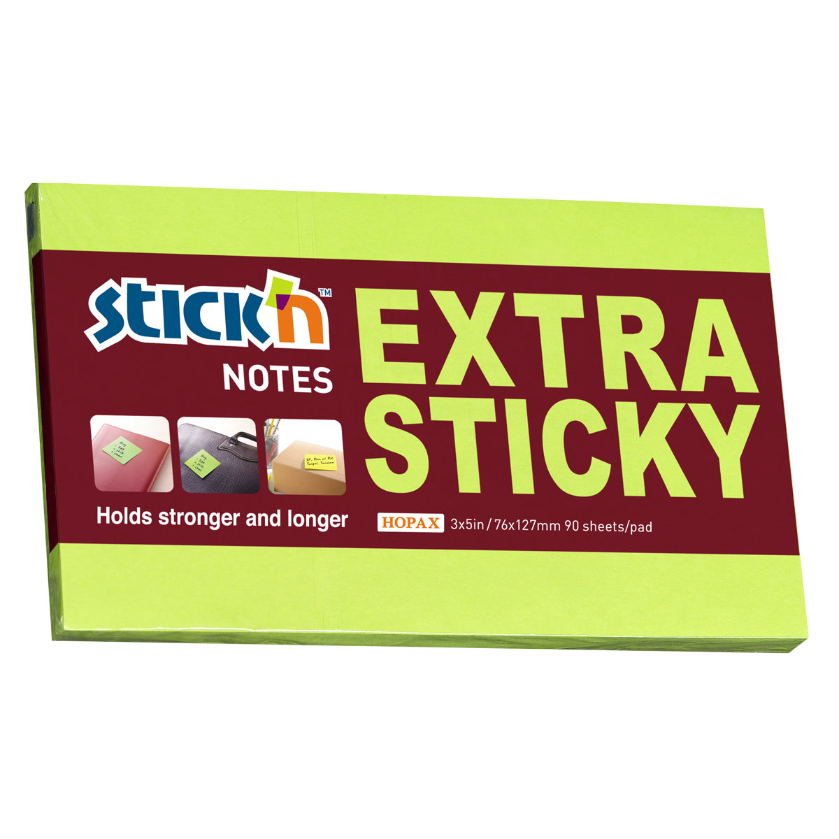 Stick'n Note Extra Sticky 76x127mm 90 Sheet Neon Green - Cafe Supply