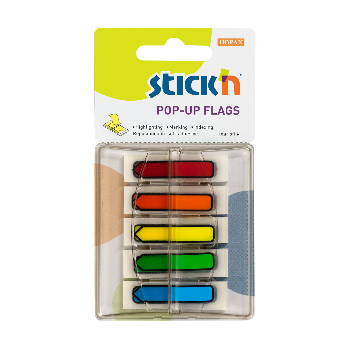 Stick'n Pop Up Flags 45x12mm 150 Sheets 5 Colours - Cafe Supply