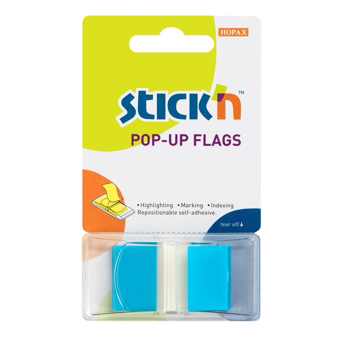 Stick'n Pop Up Flags 45x25mm 50 Sheets Blue - Cafe Supply