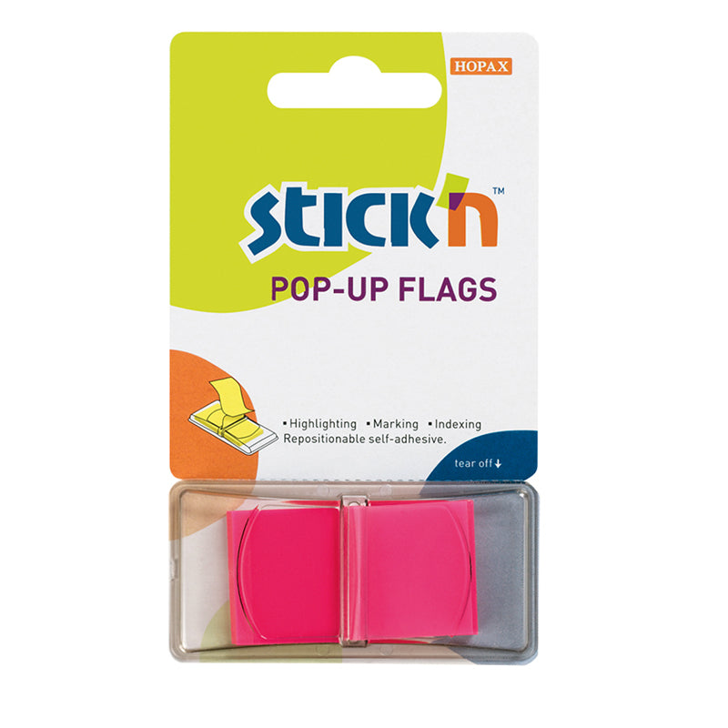 Stick'n Pop Up Flags Pink Neon 45x25mm 50 Sheets - Cafe Supply