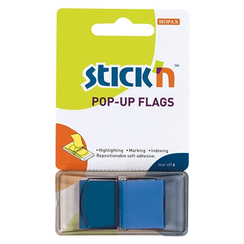Stick'n Pop Up Flags Blue Neon 45x25mm 50 Sheets - Cafe Supply
