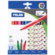 Milan Markers Fine Tip Pack 12 Assorted Colours - Cafe Supply