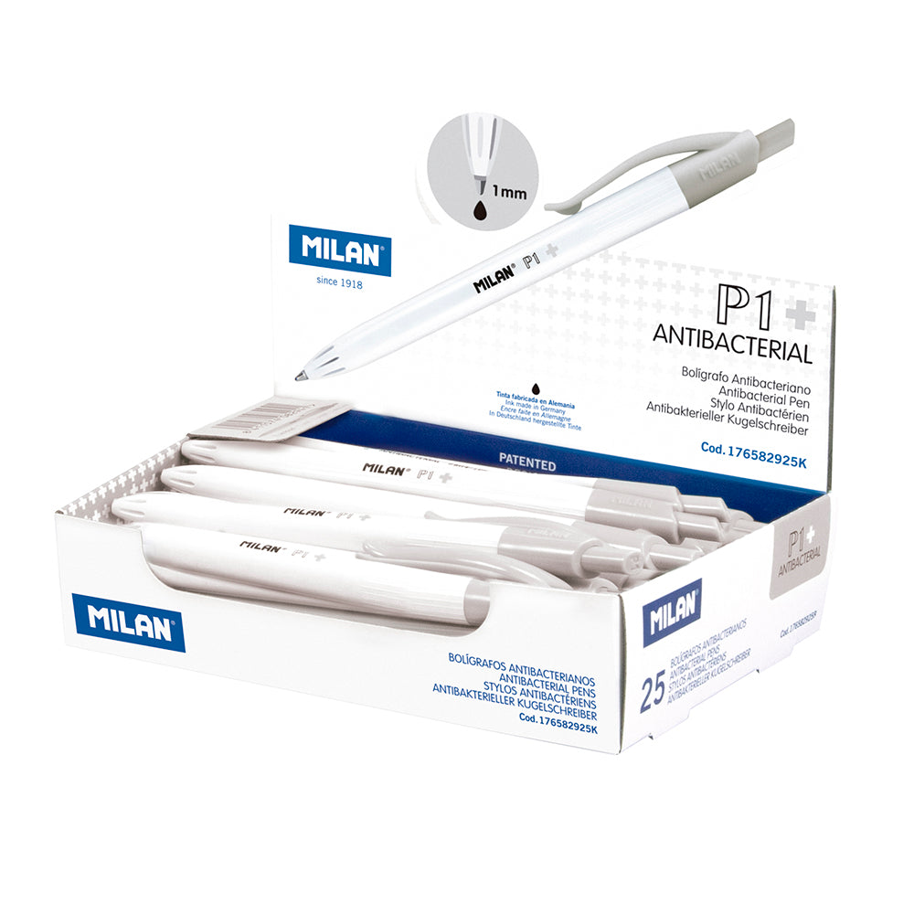 Milan P-1 Antibacterial Ballpoint Pens Black Ink - Cafe Supply