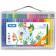 Milan Conic Tip Fibre Pens Hard Case Assorted Pack 50 - Cafe Supply