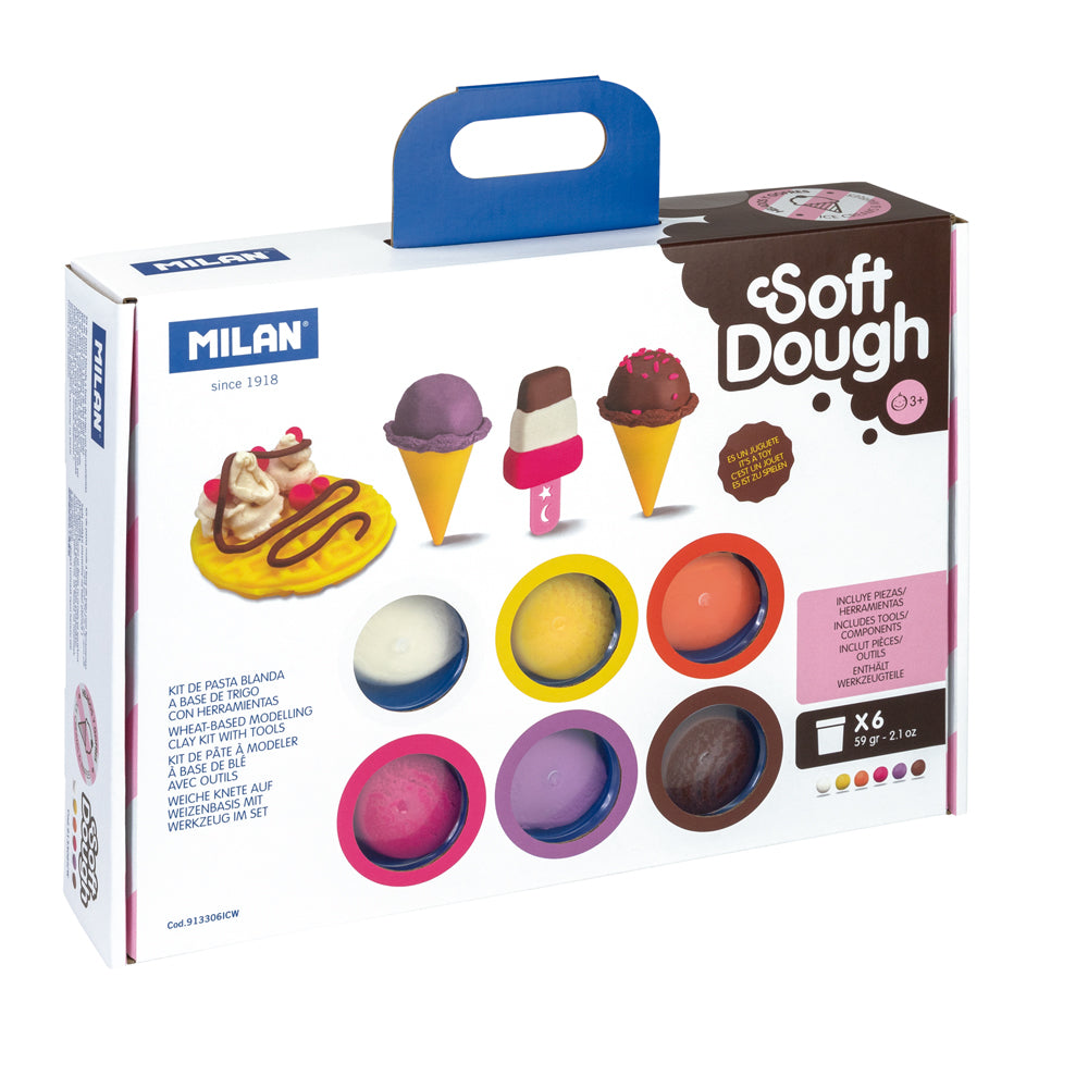 Milan Soft Dough Ice Cream & Waffles Play Kit - Cafe Supply