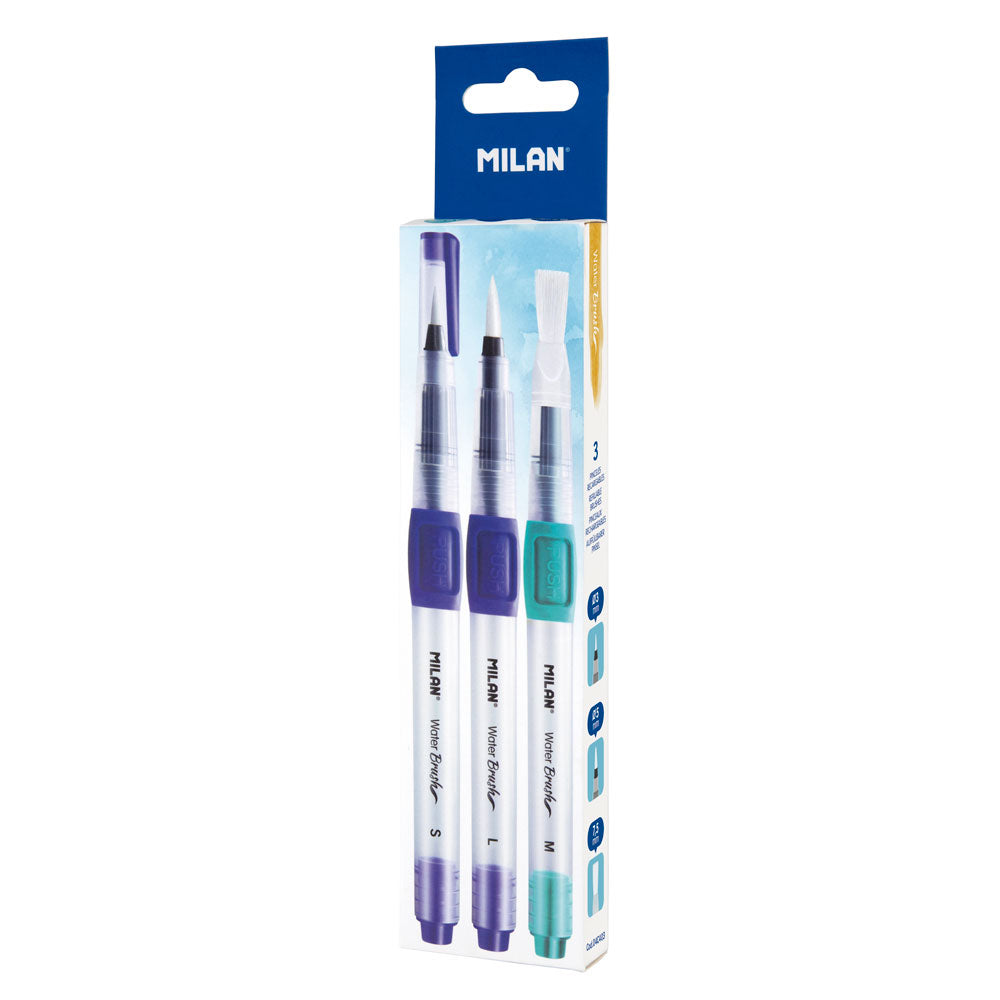Milan Refillable Water Brush Set Pack 3 - Cafe Supply