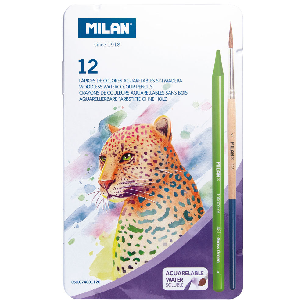 Milan Coloured Pencils Wood Free Water Soluble Set 13 Pieces - Cafe Supply
