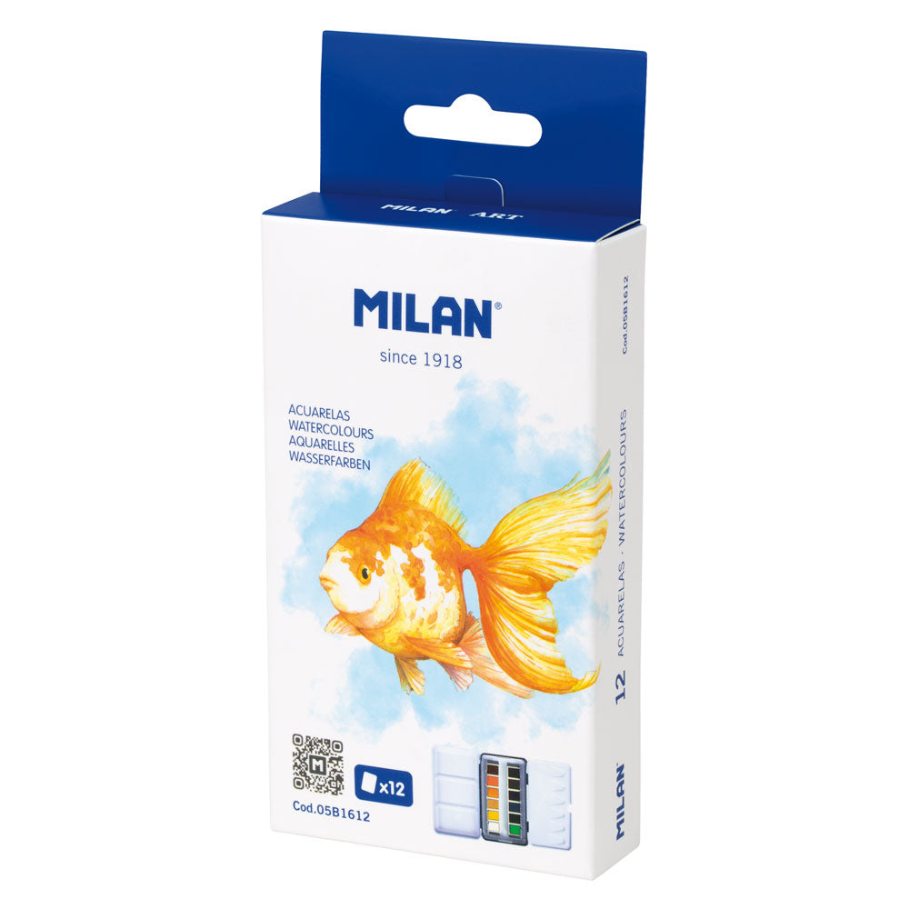 Milan Watercolour Paint Set 12 colour - Cafe Supply