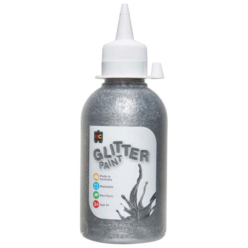 EC Glitter Paint Silver 250ml - Cafe Supply