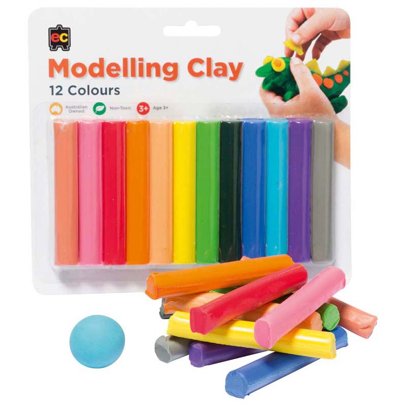 EC Rainbow Modelling Clay Assorted Pack 12 - Cafe Supply