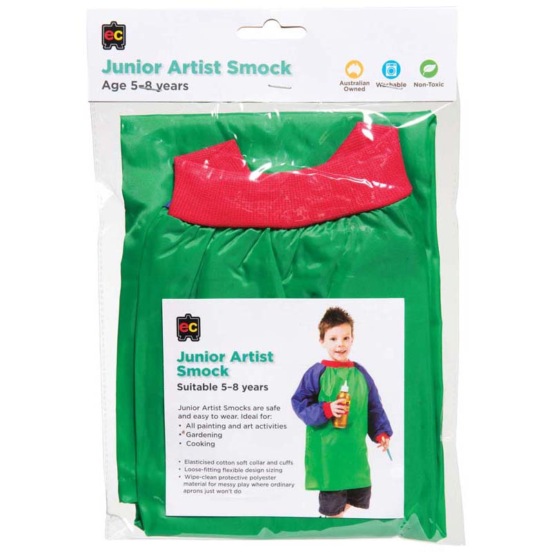 EC Smock Junior 5-8 Year Green - Cafe Supply
