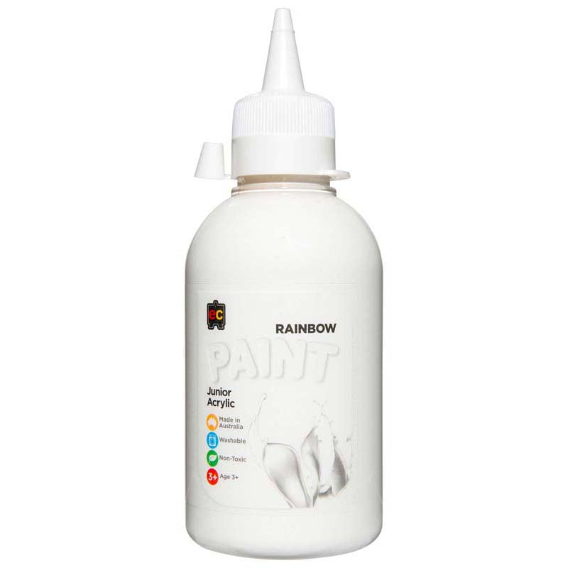 EC Paint Rainbow Acrylic White 250ml - Cafe Supply