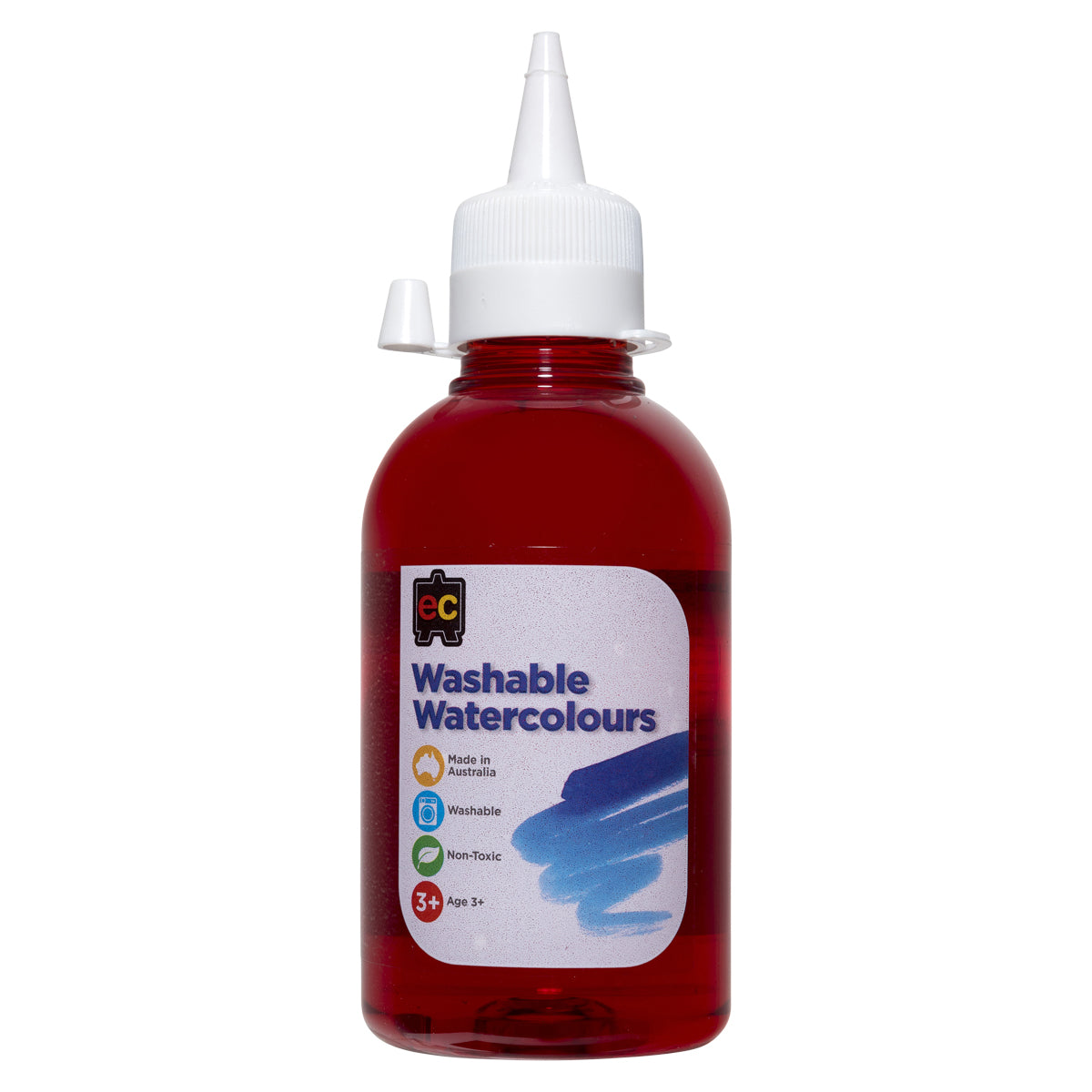 EC Paint Washable Watercolours 250ml Red - Cafe Supply