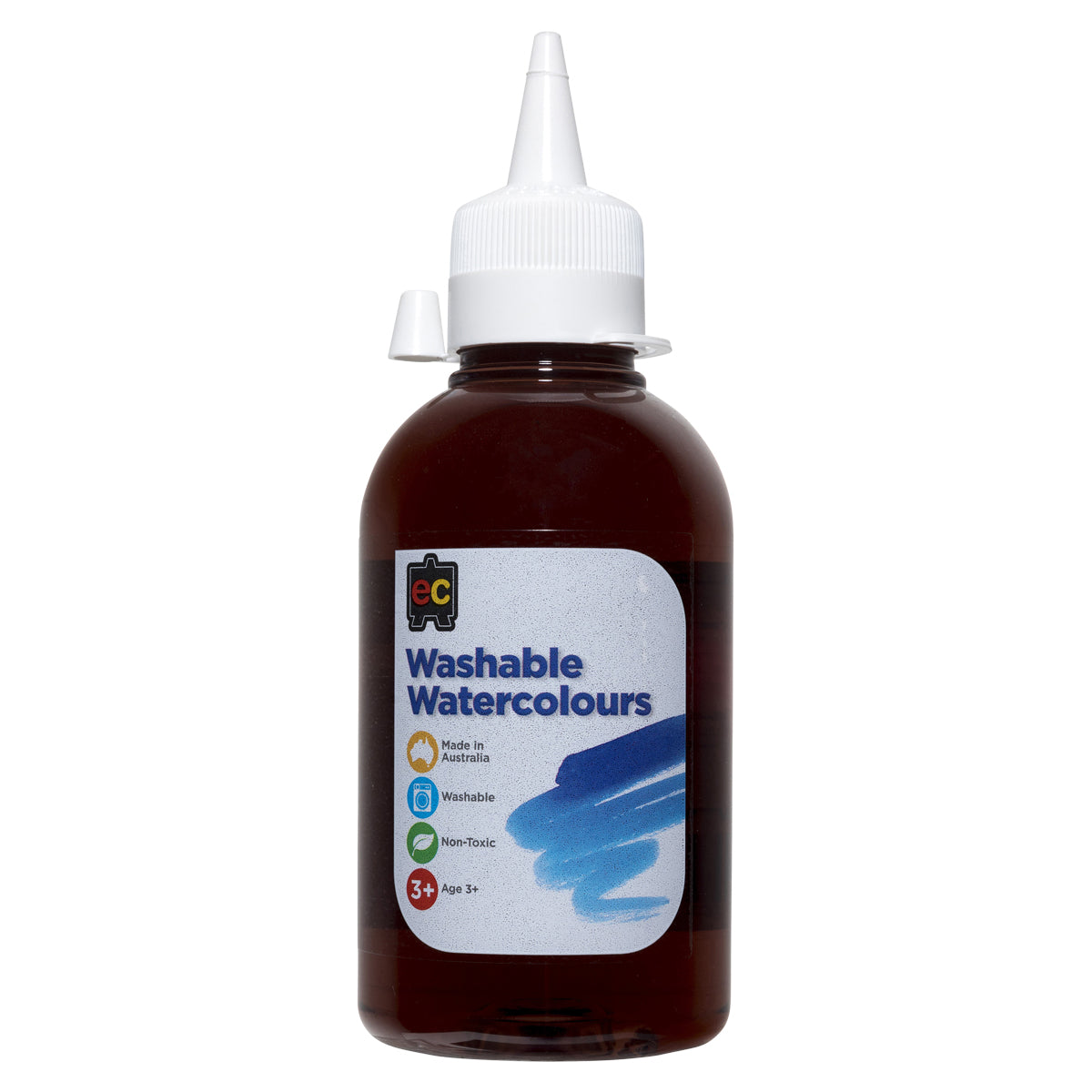 EC Paint Washable Watercolours 250ml Brown - Cafe Supply