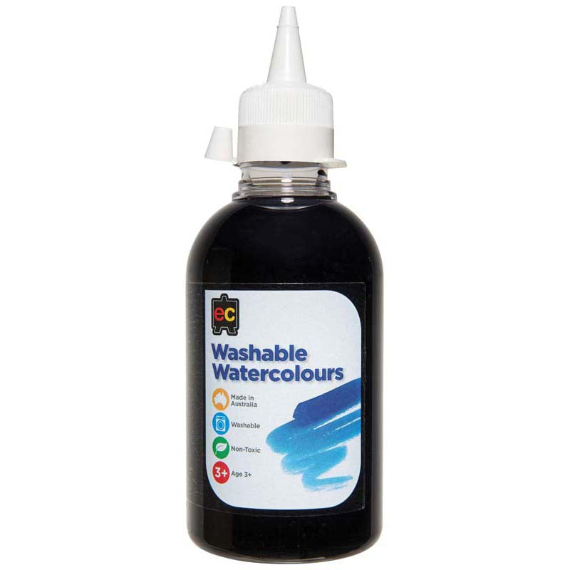 EC Paint Washable Watercolours 250ml Black - Cafe Supply