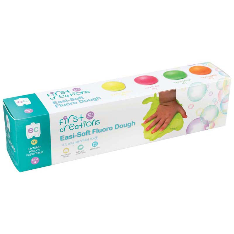 EC First Creations Easi-Soft Fluoro Dough Set 4 - Cafe Supply