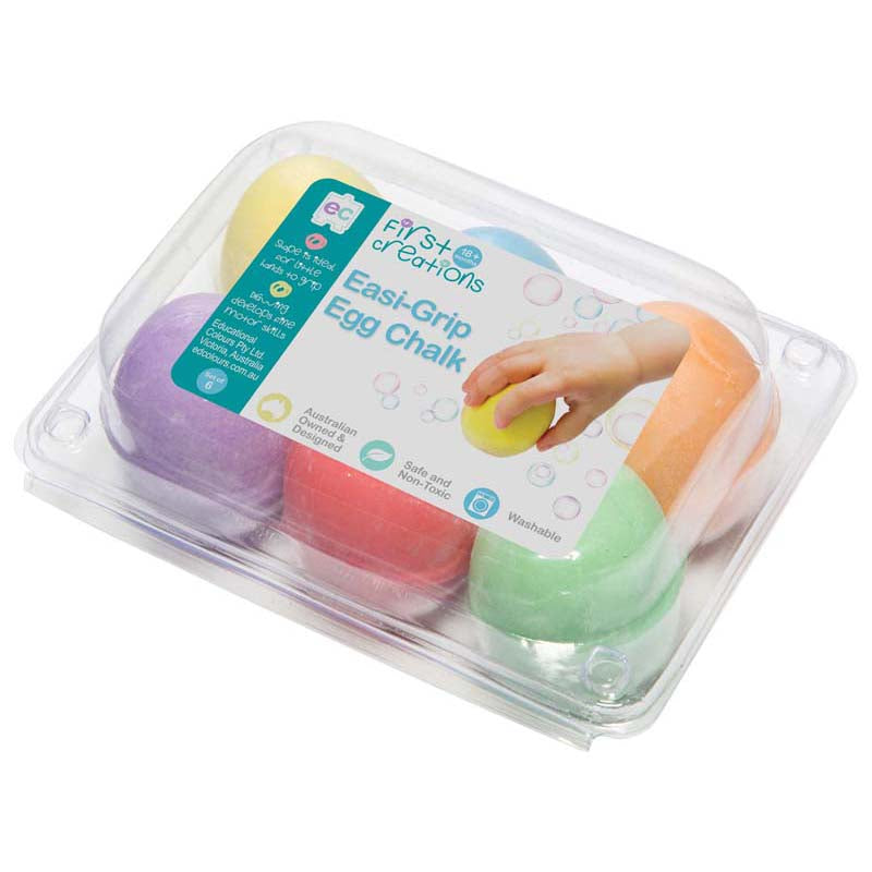 EC First Creations Easi-Grip Egg Chalk Set 6 - Cafe Supply