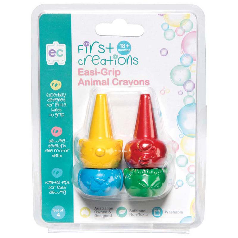 EC First Creations Easy Grip Animal Crayons Set 4 - Cafe Supply