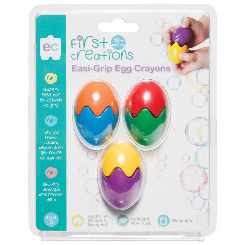 EC First Creations Easi-Grip Egg Crayons Set 3 - Cafe Supply