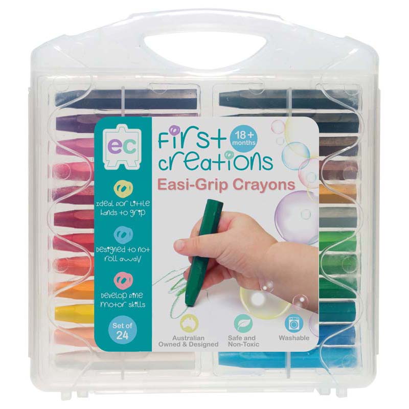EC First Creations Easi-Grip Crayons Set 24 - Cafe Supply