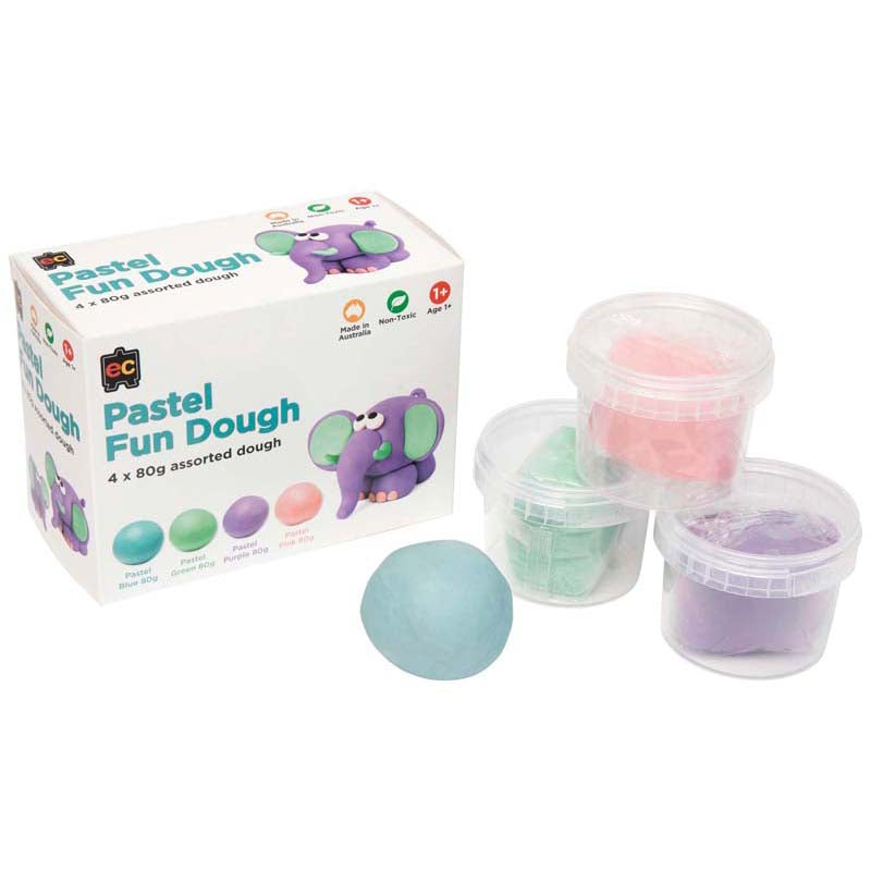 EC Fun Dough Pastel Set 4 X 80gm - Cafe Supply