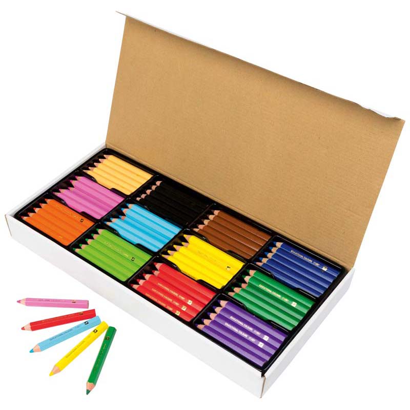 EC Jumbo Pencils Pack 120 Washable Assorted Colours With Sharpener - Cafe Supply